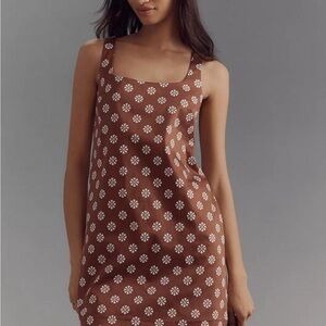 By Anthropologie Sleeveless Square-Neck Mini Dress